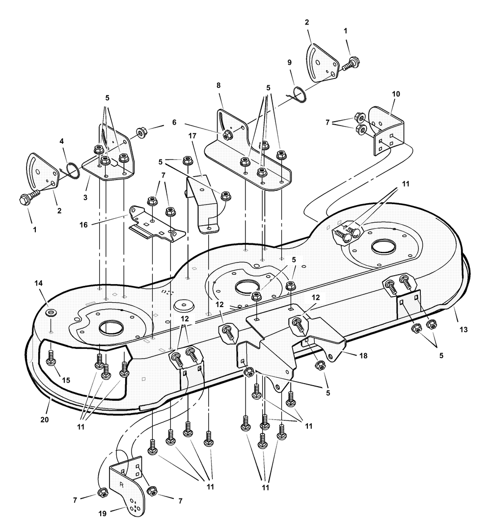 Mower Housing Diagram and Parts List for 465606X692A 2001 Briggs and Stratton Lawn Tractor